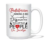 Coffee Mug Personalized Name Doctor Pediatrics White Ceramic Mugs Decorations Work Mug Funny Ceramic Cup for Work Office Anyone 330Ml