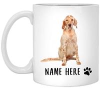 Coffee Mug Personalized Name English Setter Apricot,Custom Text Tea Cup Funny Ceramic Cup Novel Ceramic Mugs for Birthday Men Women Anyone
