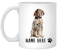 Coffee Mug Personalized Name English Setter Brown Merle,Custom Text Tea Cup Decorations Ceramic Cup Novel Ceramic Mugs for Office Men Women Birthday