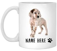 Coffee Mug Personalized Name English Setter Standing Puppy,Custom Text Ceramic Cup Premium Ceramic Mugs Decorations Tea Cup for Anyone Birthday Men Women