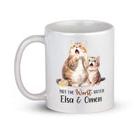 Coffee Mug Personalized Not The Worst Sister Tea Cup Funny Ceramic Cup Premium Personalised Mug for Work Anyone Office 330ML