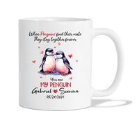 Coffee Mug Personalized Penguin Couple Ceramic Cup Decorations Tea Cup Novel Work Mug for Work Anyone Birthday 330Ml