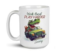 Coffee Mug Personalized Work Hard Play Harder Ceramic Cup Funny Tea Cup Premium Ceramic Mugs for Kitchenware Work Office 330ML