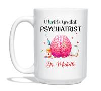 Coffee Mug Personalized World's Greatest Psychiatrist White for 330ML