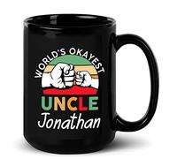 Coffee Mug Personalized World's Okayest Uncle Black for 330ML