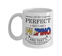 Coffee Mug Philippines I'm Not Perfect But I Am Filipino and That's Close Enough Tea Cup Funny Ceramic Cup Coloured Work Mug for Office Teacher Anyone 330ML
