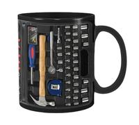 Coffee Mug Printed Word Kit Photo Print Toolbox, Tool Box Mechanic Mugs, Mechanic Mug Black, Creative Mechanics Tool Box Set Mug, Funny Coffee Cup for Mechanics