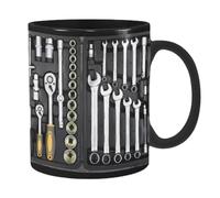 Coffee Mug Printed Word Kit Photo Print Toolbox, Tool Box Mechanic Mugs, Mechanic Mug Black, Creative Mechanics Tool Box Set Mug, Funny Coffee Cup for Mechanics