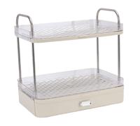 Coffee Mug Rack Durable and Stylish 2 Tier Coffee Station Organizer for Home 13.0x8.7x12.2in (Cream White)