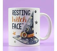 Coffee Mug Resting Witch Face Halloween Witches Funny Stoneware Coffee Mug Humous Hot Drink Cup for Cafes Hot Brew Restaurant