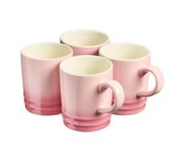 Cooks Professional 4 Piece Colourful Stoneware Mug Set | Tea Coffee Hot Chocolate Drinking Cups | Microwave Dishwasher Refrigerator Freezer Safe | 350ml Capacity | Pink