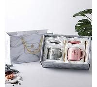 Coffee Mug Sets Mr and Mrs Couples Ceramic Cups 2 Piece Mugs Gifts for Engagement Wedding Valentine's Day Anniversary Souvenir Parents (360ML Grey&Pink)