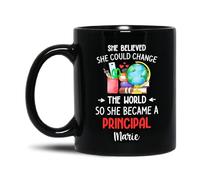 Coffee Mug She Became A Principal Coffee Cups Smooth Tea Mug Contemporary Work Mugs for Office Gifts Home Kitchen 330 Ml