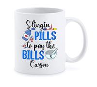 Coffee Mug Slingin Pills to Pay The Bills Ceramic Tea Cup Smooth Coffee Cups Contemporary Work Mugs for Gift Boy Kitchen 330 Ml
