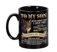 Coffee Mug - Tea Cup 330ml, Heat Resistant Ceramic Construction | Family Themed Wolf Pattern Drink Tase | Tumbler for Birthday Winter Balcony Yard Garden Piq