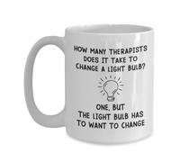 Coffee Mug Therapist How Many Therapist Does It Take to Change A Light Bulb Therapist Ceramic Cup Premium Tea Cup Funny Ceramic Mugs for Anyone Office Kitchenware 330ML
