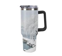 Coffee Mug Thermos Cup Travel Mug Thermos for Hot Drinks Snow on The Broken Bridge Casual Mug Hot Water Bottle Suitable for Car Travel Camping Outdoor Hiking 40oz