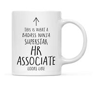 Coffee Mug This is What A Badass Ninja Superstar Hr Associate Looks Like Novelty Stoneware Coffee Mug Funny Ceramic Cups for Latte Coworkers Men