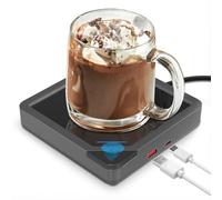 Coffee Mug Warmer Dual USB - Yolin Cup Warmer for Office Desk Use / Electric Beverage Warmer with Auto Shut Off After 8 Hours Feature / Coffee Warmer Plate for Cocoa Tea Water Milk Candle