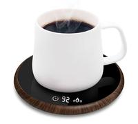 Coffee Mug Warmer, Electric Smart Beverage Mug Warmer Cup Warmer with Touch Tech & LED Backlit Display, Coffee Warmer for Home Office Coffee Mug, with Two Temperature Settings (Deep wood grain)