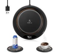 Coffee Mug Warmer Electric Smart Coffee Warmer with 8hrs Auto Shut Off for Office Home Desk USB Charging with 3 Temperature Settings and Display Portable Water Heaters for Cocoa Coffee Tea Milk