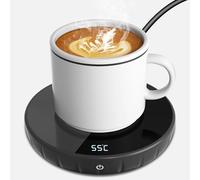 Coffee Mug Warmer for Home& Office Desk with Touch Switch and LCD Display 8 Hours Auto Shut-off 3 Temperature Settings (40℃/55℃/70℃) Coffee Mug Warmer for Heating Coffee, Milk, Tea, Candles(Black)