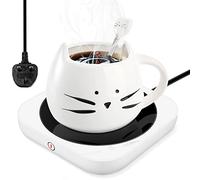 Coffee Mug Warmer, Mug Warmer for Desk, Cup Warmer with 3 Temperature Settings, Electric Beverage Warmer, 4H Auto Shut-Off, Candle & Tea & Coffee & Milk Warmer for Office Home Desk Use (UK Plug)