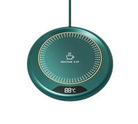 Coffee Mug Warmer Smart with 3 Temperature Setting, Electric USB Beverage Plate With Auto Shut Off, Portable Heated Mug & LED Display Electric Beverage Tea Water Milk Warmers for Office Home (Green)