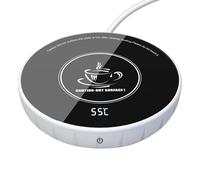 Coffee Mug Warmer with Touch Switch and LCD Display for Office& Home Desk 8 Hours Auto Shut-off Coffee Mug Warmer 3 Temperature Settings (40℃/55℃/70℃) for Heating Coffee Milk, Tea, Candles(White)