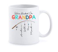 Coffee Mug We're Hooked On Grandpa Ceramic Tea Cup Contemporary Coffee Cups Personalised Tea Mug for Home Office Gifts Boy 330 Ml