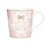 Coffee Mug White Ceramic Pink Floral With Love 250Ml Tea Cup Gift Madelaine Mum