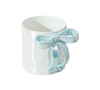 Coffee Mug With Bow | Aesthetic Ceramic Mug With Ergonomic Design | Elegant Tableware With Large Capacity To Enjoy Water Coffee Or Hot Chocolate