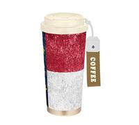 Coffee Mug With Lids For Travel Stainless Steel Coffee Cup Heat Cold Cups 480ml Airtight North Carolina State Flag Nc