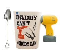 Coffee Mug with Wrench Spanner Handle,Hand-Painted Unique Tool-Shaped Mug,Funny Ceramic Tool Cup with Electric Drill Hammer Handle,for Anniversary,Valentine's Day,Father Day