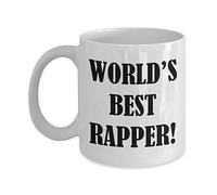 Coffee Mug Worlds Best Rapper for Rap Artist Music Industry Rapping Vocalist Singer Appreciation Recognition Award Reward Tea Cup Premium Ceramic Cup Funny Ceramic Mugs for Work Office 330ML