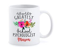Coffee Mug World's Greatest School Psychologist Work Mugs Coloured Coffee Cups Novelty Ceramic Tea Cup for Boy Gift Presents 330 Ml