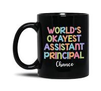 Coffee Mug World's Okayest Assistant Principal Coffee Cups Contemporary Tea Mug Smooth Ceramic Tea Cup for Office Gifts Presents Gift 330 Ml