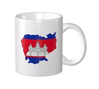 Coffee Mugs 330Ml Flag Map of Cambodia Large Mug Personalised Ceramic Coffee Mug Cup Customised Ceramic Coffee Mugs for Birthday Gifts, Boy, Father's Day Gifts