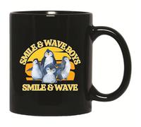 Coffee Mugs 330Ml, Madagascar Penguin Smile Wave Sunset with Handle Porcelain Cup Humour Custom Mug for Office Celebration Home