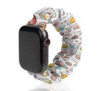 Coffee Mugs Bacon Strips Fried Eggs for IWatch Elastic Watch Straps 38-44mm