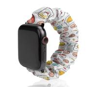 Coffee Mugs Bacon Strips Fried Eggs for IWatch Elastic Watch Straps 38-44mm