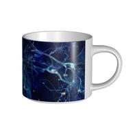 Coffee Mugs Breakfast Oat Milk Cup Tea Cup Ceramic Mug Large,3D Brain Cell Neuron Neurology,White,One Size