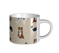 Coffee Mugs Breakfast Oat Milk Cup Tea Cup Ceramic Mug Large,Border Collie Mixed Basic Dog Breed Border,White,One Size
