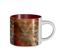 Coffee Mugs Breakfast Oat Milk Cup Tea Cup Ceramic Mug Large,Brown Rust Colorful Metal Rusty Steel Iron Structure,Red,One Size