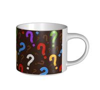 Coffee Mugs Breakfast Oat Milk Cup Tea Cup Ceramic Mug Large,Colorful Question Mark,White,One Size