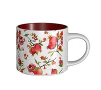 Coffee Mugs Breakfast Oat Milk Cup Tea Cup Ceramic Mug Large,Fresh Pomegranate,Red,One Size