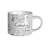 Coffee Mugs Breakfast Oat Milk Cup Tea Cup Ceramic Mug Large,Math Geometry Geek Calculus,White,One Size