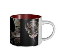 Coffee Mugs Breakfast Oat Milk Cup Tea Cup Ceramic Mug Large,Python Snake,Red,One Size