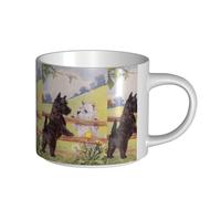 Coffee Mugs Breakfast Oat Milk Cup Tea Cup Ceramic Mug Large,Scottish Terrier Dog West Highland Terrier,White,One Size