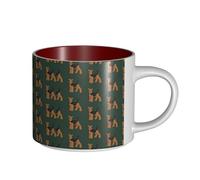 Coffee Mugs Breakfast Oat Milk Cup Tea Cup Ceramic Mug Large,Welsh Terrier,Red,One Size